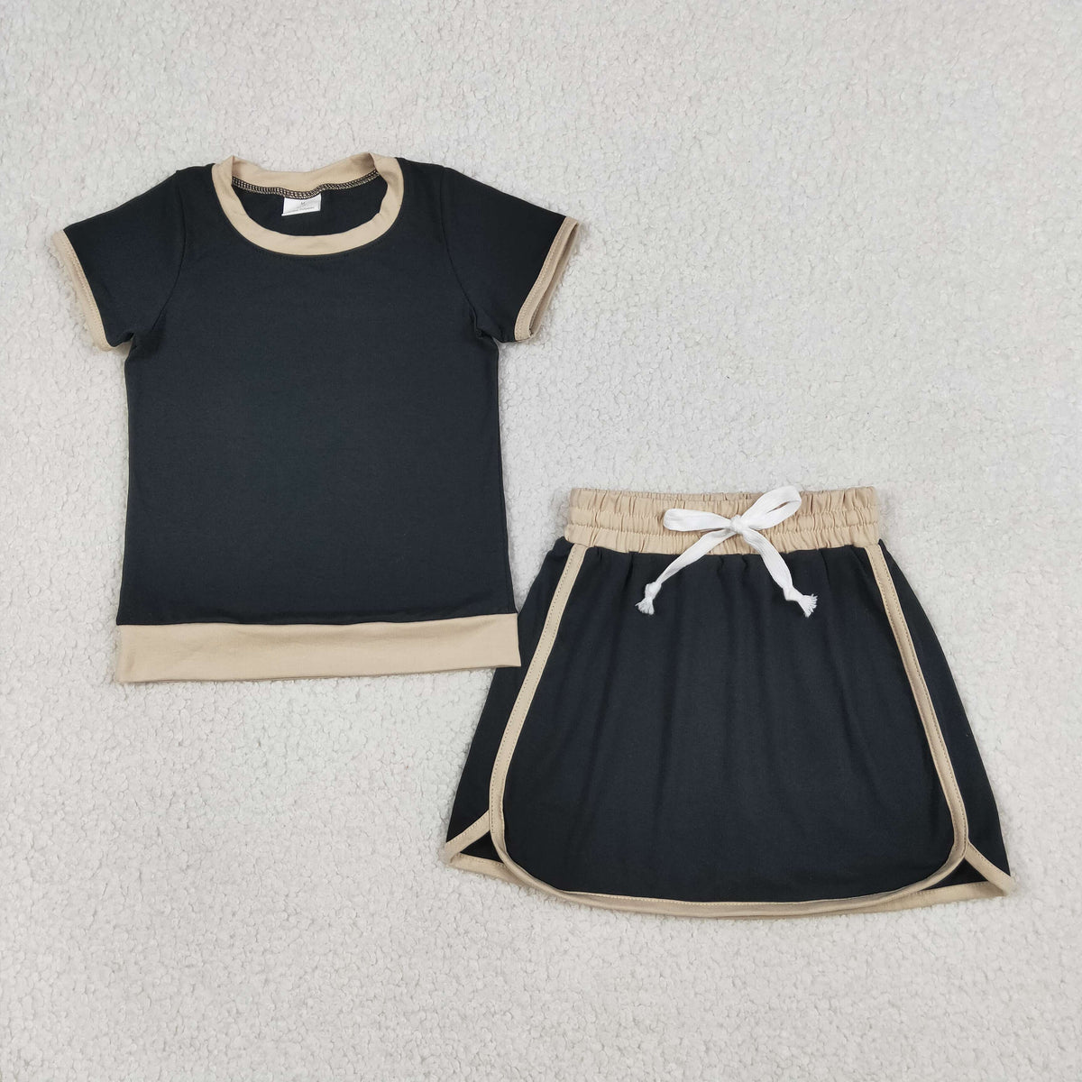 Sibling Baby Girls Solid Color Cotton Skort Sports Sets: Pink / 4T