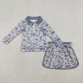 Baby Girls Southern Light Grey Camo Zip Pullover Skirt Shorts Clothes Sets: 2T