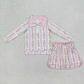 Baby Girls Pink Flowers Zip Top Skirt Skort Bottoms Sets: 4T