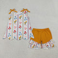 Sibling Baby Girls Flowers Scallop Tunic Shorts Sets: 4 / 3T