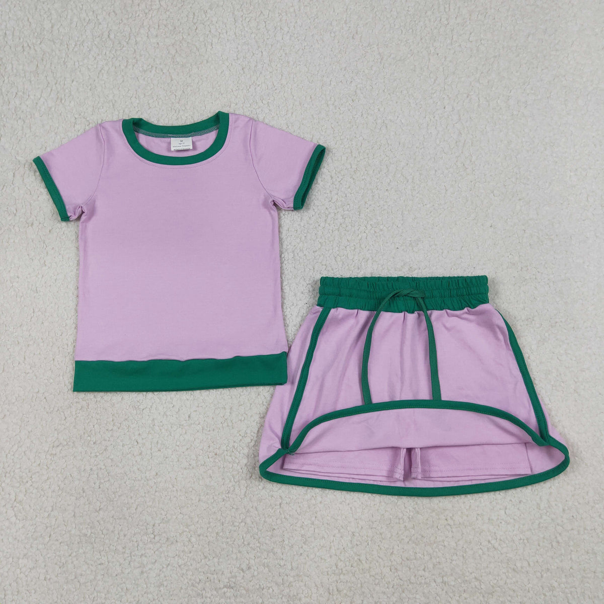 Sibling Baby Girls Solid Color Cotton Skort Sports Sets: Pink / 4T