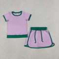 Sibling Baby Girls Solid Color Cotton Skort Sports Sets: Pink / 4T