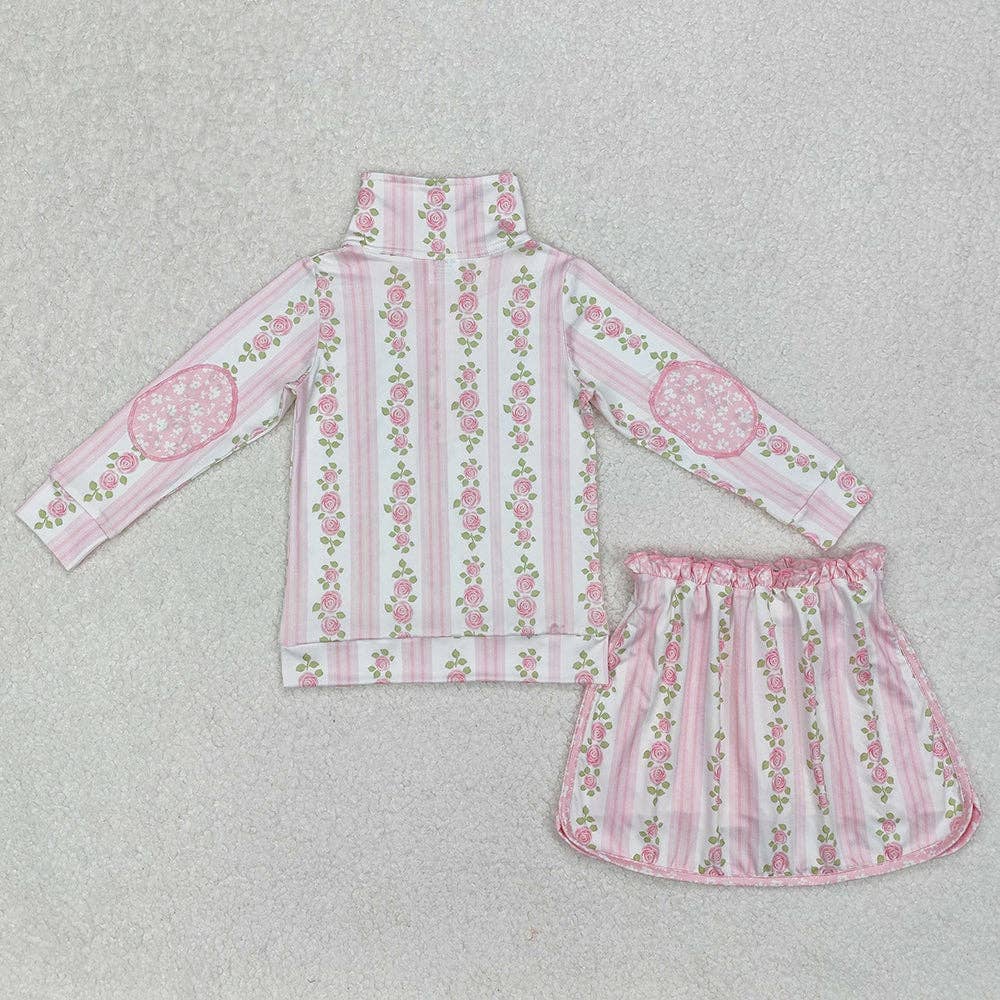 Baby Girls Pink Flowers Zip Top Skirt Skort Bottoms Sets: 4T